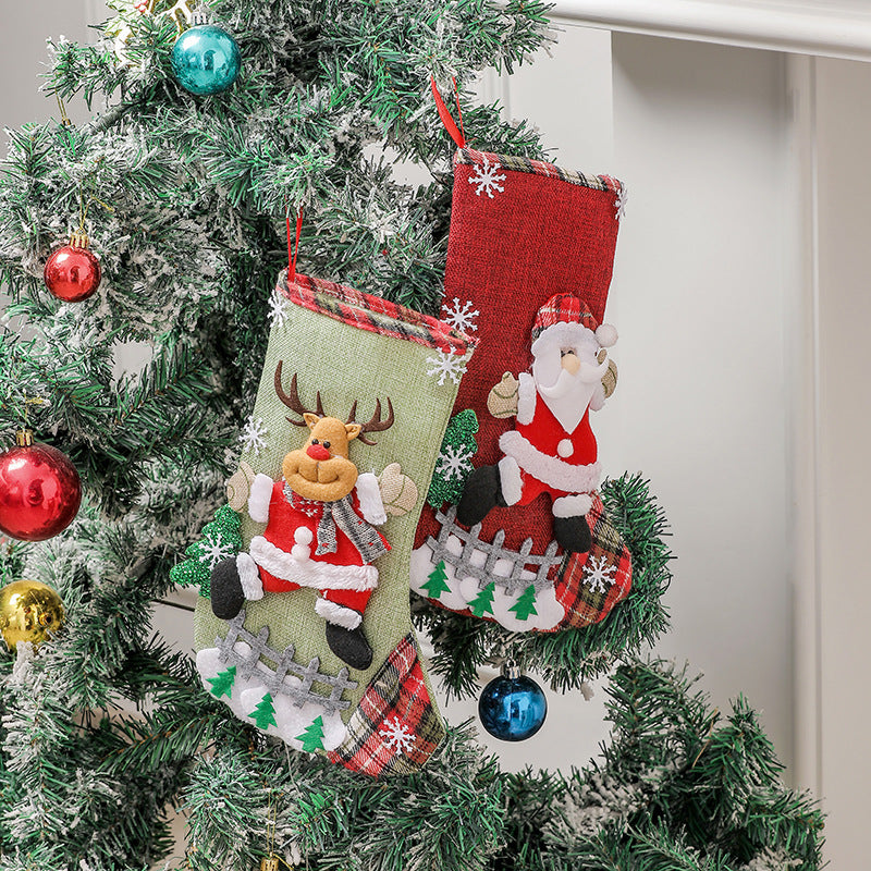 Linen Christmas Tree Gift Bag Ornaments