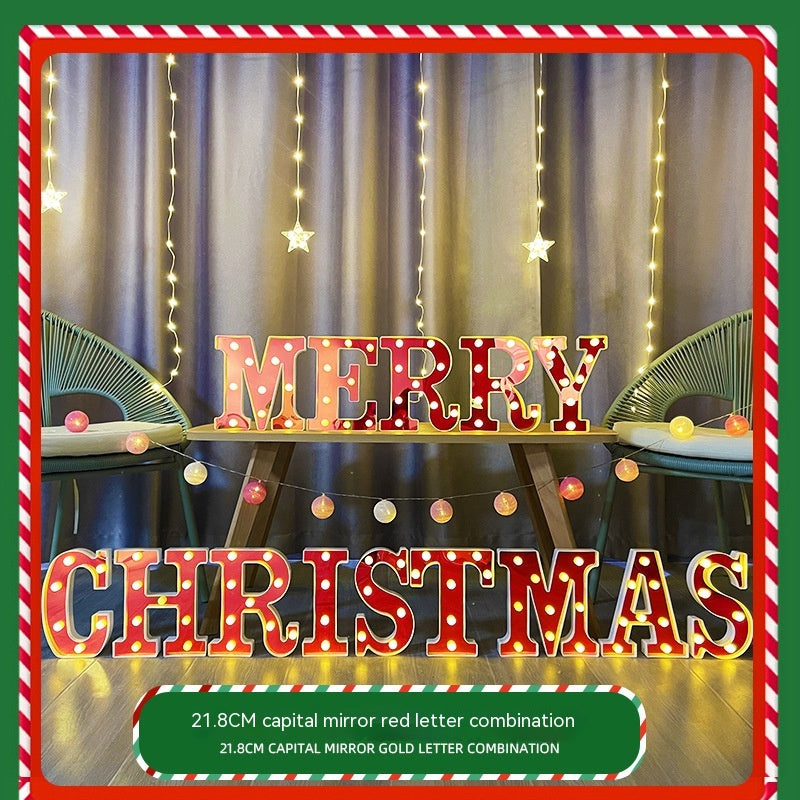 Color Printing Led Merry Christmas Letter Lights