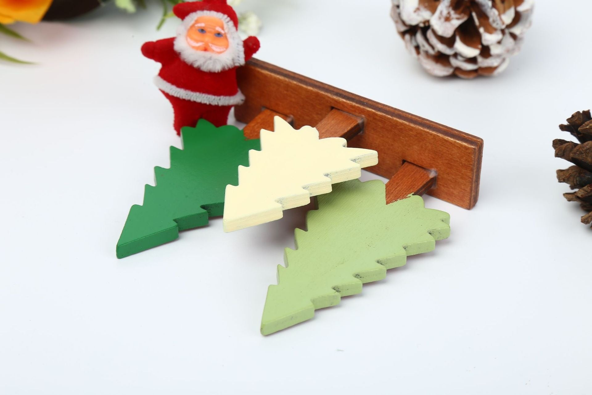 Wooden Christmas Pine Ornaments