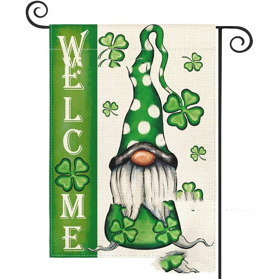St. Patrick's Day banners, Irish flag bunting, Green-themed party supplies, Irish Festival Decoration Items, St Patricks Day Decoration Items, Decognomes,, St Patrick Day Gnomes Garden Banner Decoration