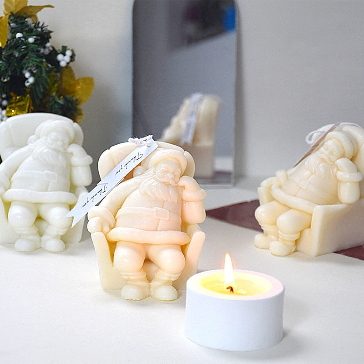 Napping Santa Claus Aromatherapy Candle Silicone Mold DIY Christmas Decoration Plaster Soft Mold, Christmas Candles, Christmas Santa Claus Candles, Santa Claus Candle