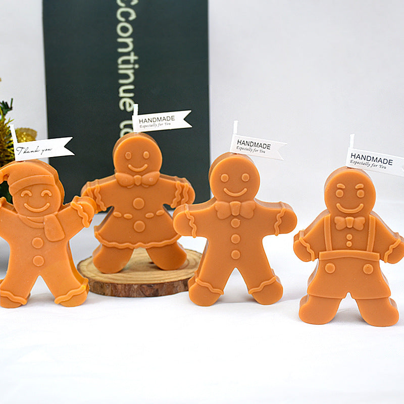 Christmas Gingerbread Man Aromatherapy Candle Silicone Mold Simple, Silicone Candle Mold, Gingerbread Candles, Christmas Candles