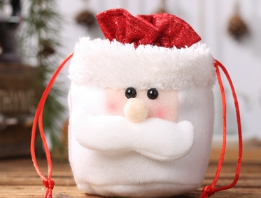 New Christmas Decoration Supplies Linen Drawstring Elderly Candy Bag Children Gift Bag