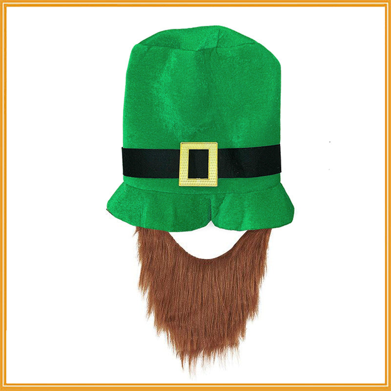 Leprechaun hat, Green-themed party supplies, Irish Festival Decoration Items, St Patricks Day Decoration Items, Decognomes, Saint St Patricks Day Green Hat Lucky Costume Accessories Celebration Carnival Props For Irish Party Hat With Beard