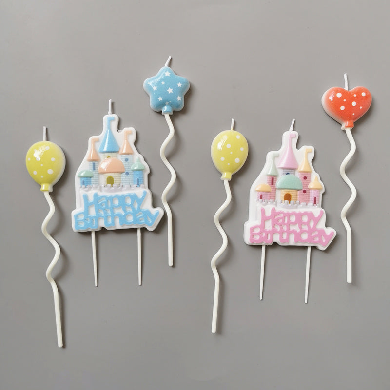 Children's Castle Balloon Birthday Cake Candle, Geometric candle molds, Abstract candle molds, DIY candle making molds, Decognomes, Silicone candle molds, Candle Molds, Aromatherapy Candles, Scented Candle,