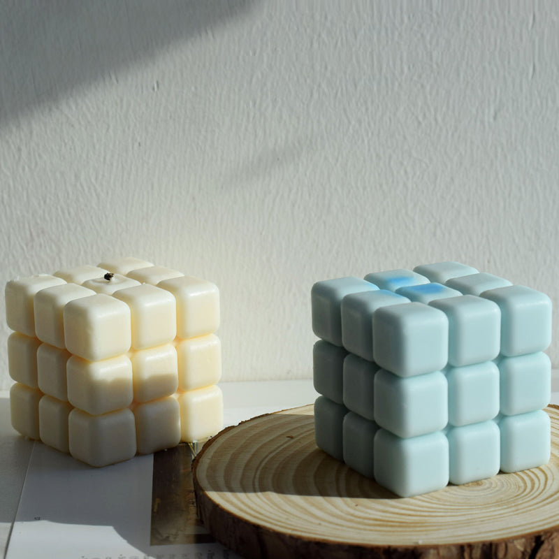 New Creative Rubik's Cube Aromatherapy Candle Silicone Mold, Geometric candle molds, Abstract candle molds, DIY candle making molds, Decognomes, Silicone candle molds, Candle Molds, Aromatherapy Candles, Scented Candle,