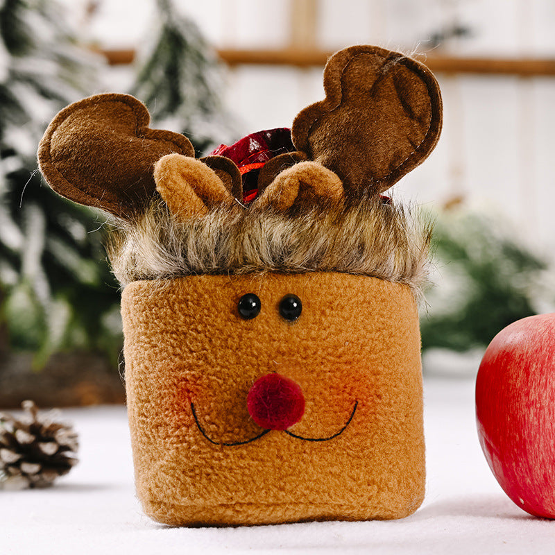 New Christmas Decoration Supplies Linen Drawstring Elderly Candy Bag Children Gift Bag