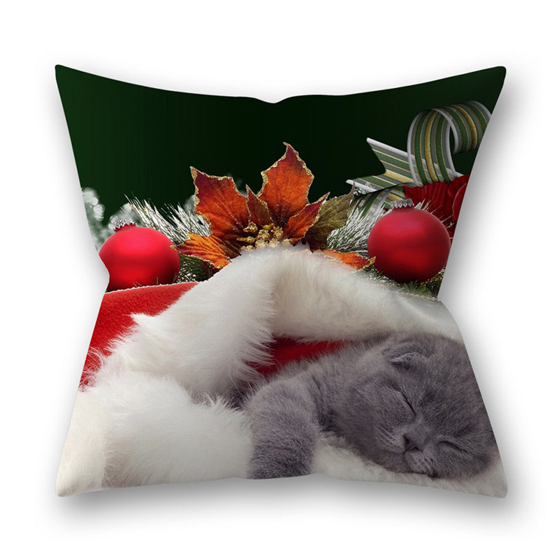 New Christmas pillowcase Christmas animal cats and dogs