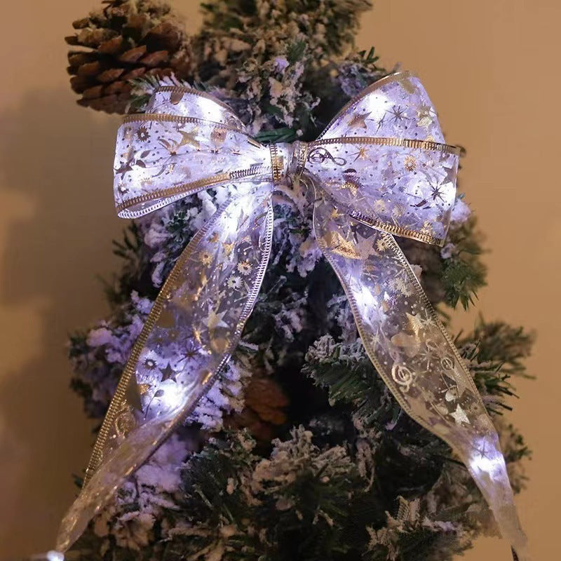 LED Copper Wire Satin Christmas Ribbon Christmas Tree Decorative Lamp