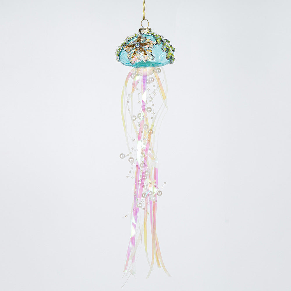 Pearl Glass Jellyfish Christmas Decorations
