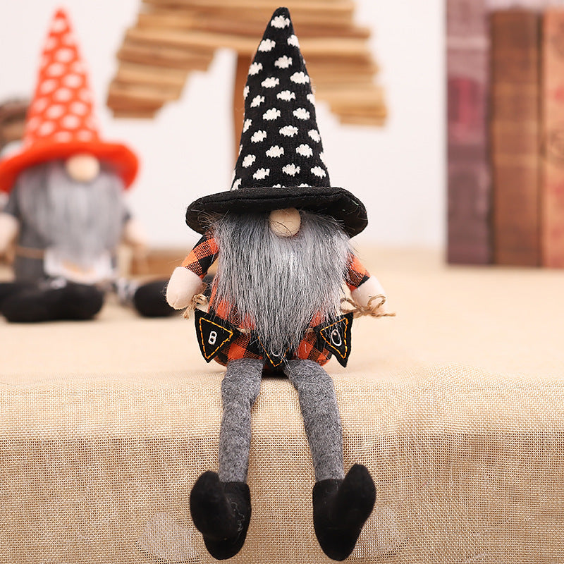 Fashion Witch Cloak Hat Faceless Long-legged Doll Decoration Ornaments