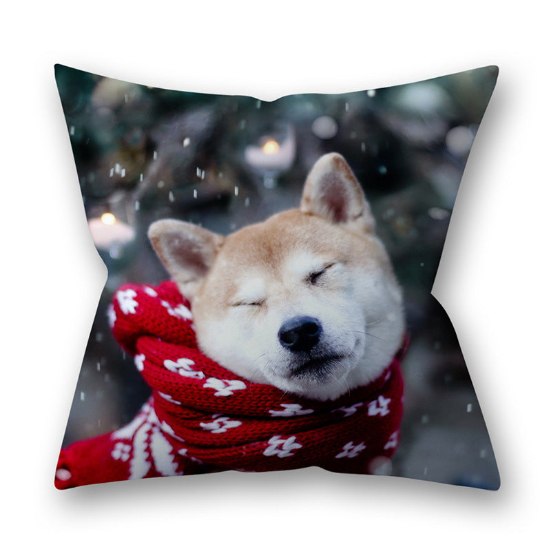 New Christmas pillowcase Christmas animal cats and dogs