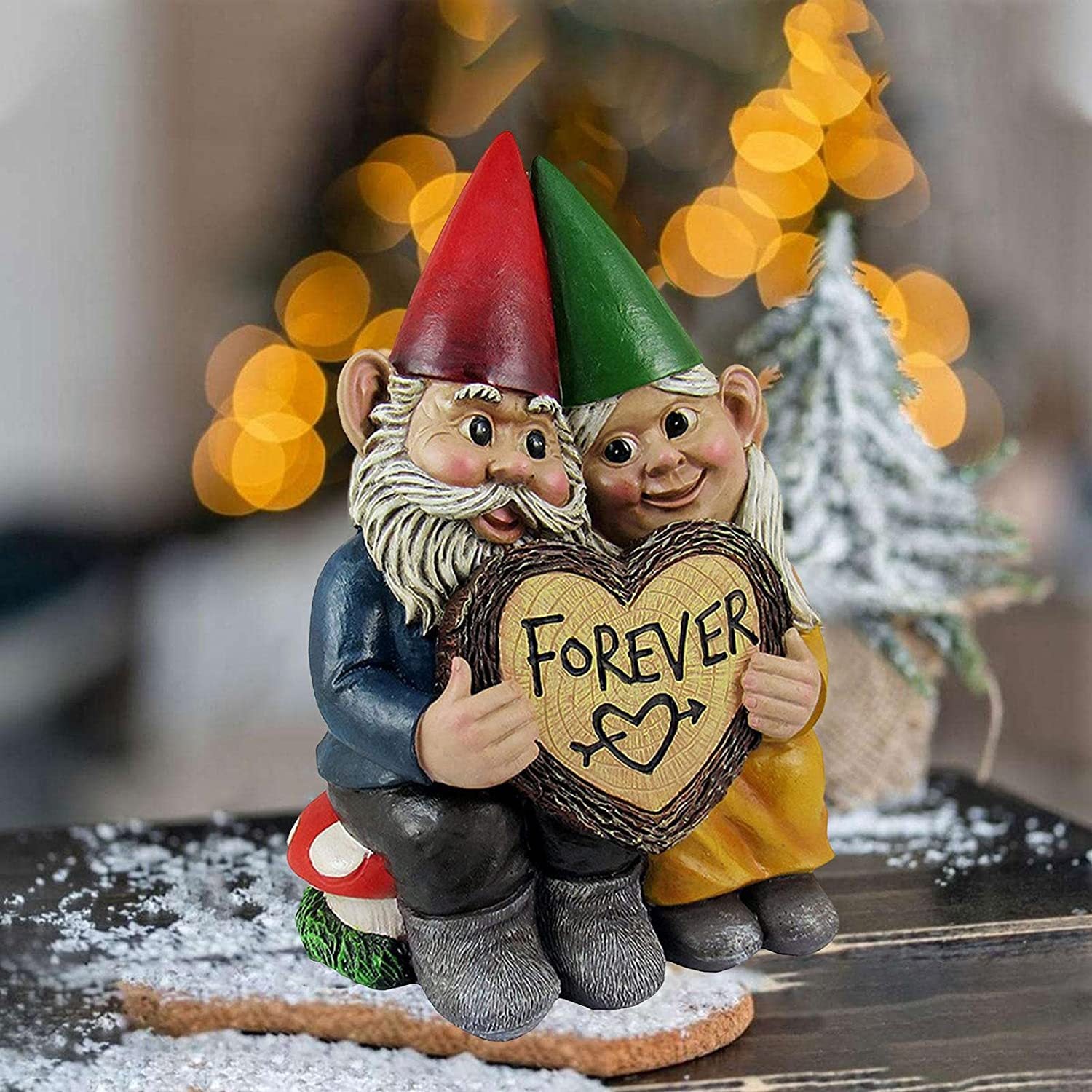 Garden Dwarf Couple Holding Love Statue Falling Resin Couple Dwarf Decorations Table Decorative Ornaments