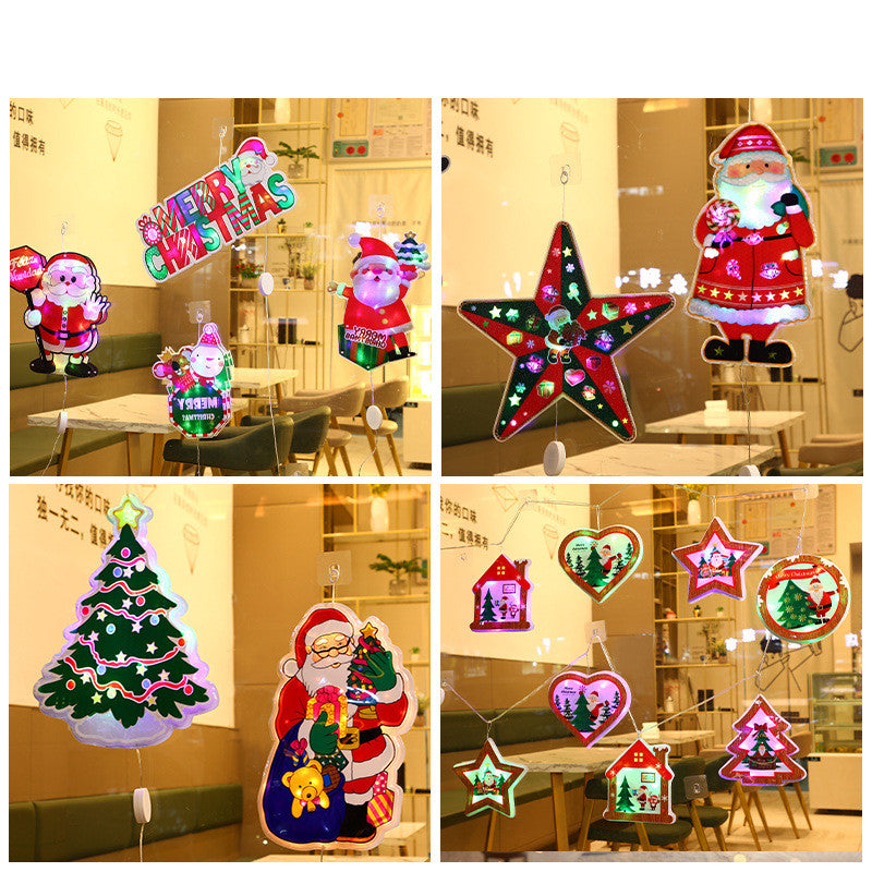 Outdoor Mall Decoration Lights Christmas Day Window Hanging Tree Chandelier Meichen Five-Pointed Star Snowflake Modeling Lights