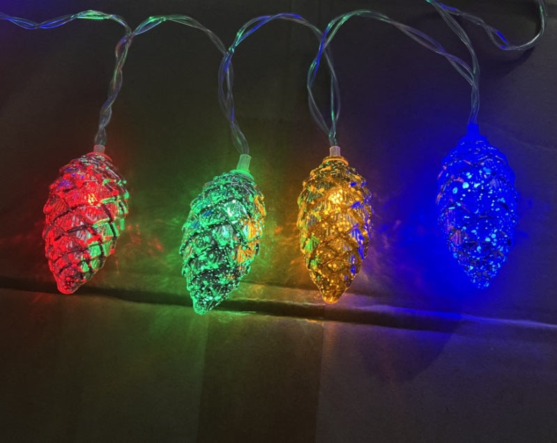Christmas Holiday Decoration Pine Cone Light String Scene Layout Pendant