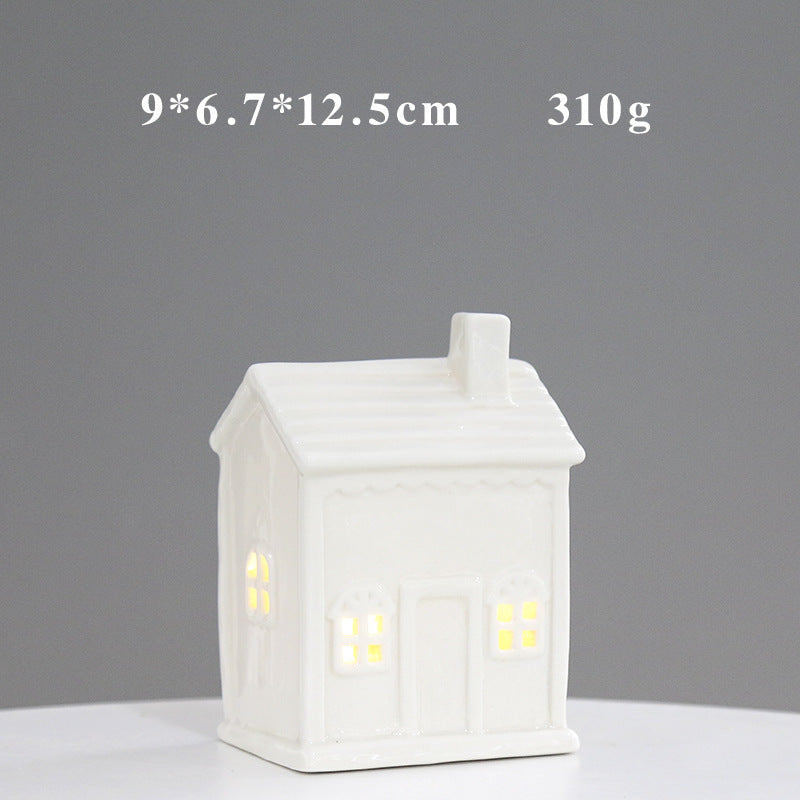 Nordic Style Ceramic Small House Decoration Christmas