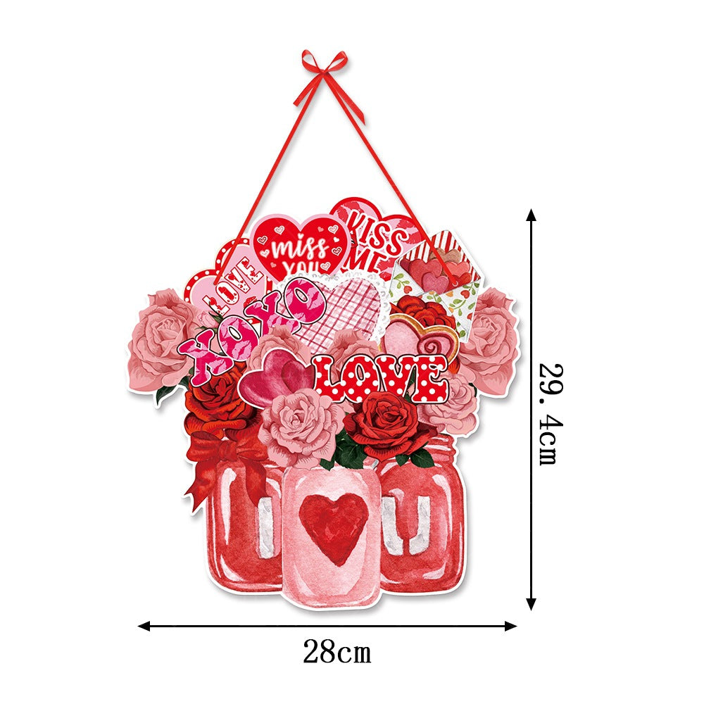 Valentine's Day Party Decoration Door Hanging, Valentine's Day decor, Romantic home accents, Heart-themed decorations, Cupid-inspired ornaments, Love-themed party supplies, Red and pink decor, Valentine's Day table settings, Romantic ambiance accessories, Heart-shaped embellishments, Valentine's Day home embellishments