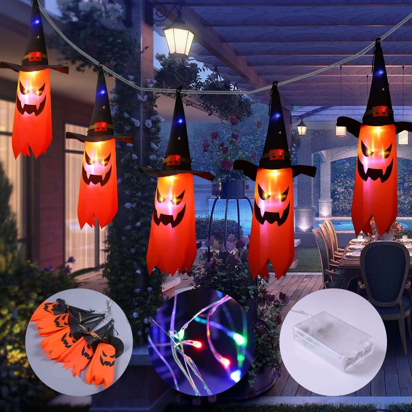 5 String Wizard Hats Halloween Decoration String Lights Horror, Halloween Decoration, Halloween String Lights