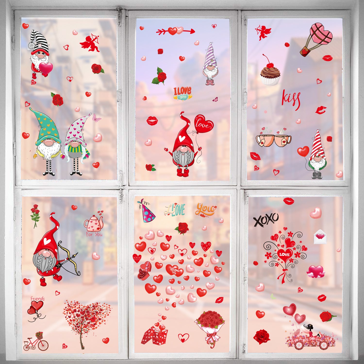 Valentine's Day Valentine's Day Electrostatic Sticker Showcase, Valentine's Day decor, Romantic home accents, Heart-themed decorations, Cupid-inspired ornaments, Love-themed party supplies, Red and pink decor, Valentine's Day table settings, Romantic ambiance accessories, Heart-shaped embellishments, Valentine's Day home embellishments