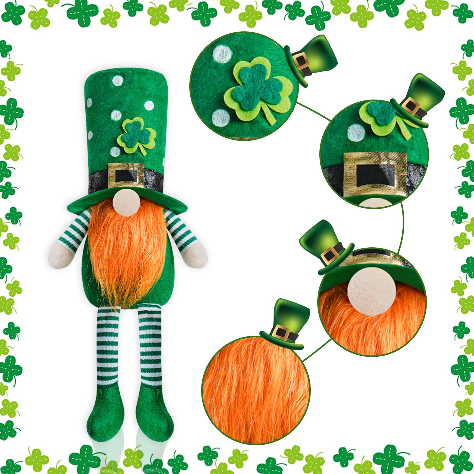 Irish Patrick's Day Decoration Green Little Doll Ornaments