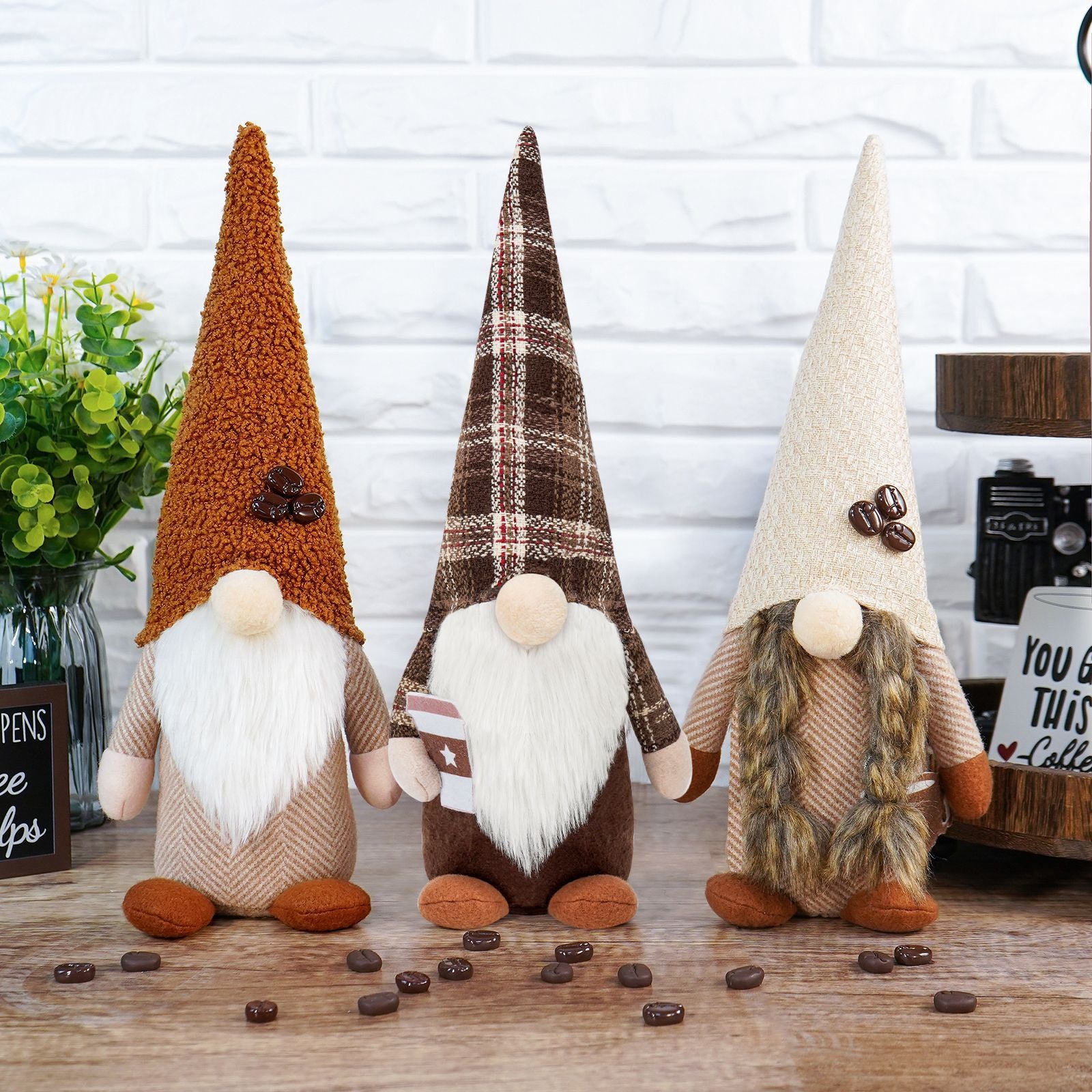 Coffee Festival Faceless Doll Coffee Cup With Ball Plush Decorations, coffee beans gnomes,Coffee Gnomes