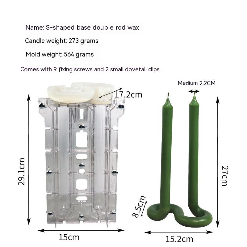 Two-flap Mold S-type Base Double Pole Candle Candle Mould, Silicone candle molds, Geometric candle molds, DIY candle making molds, Aromatherapy Candle, Sented candle, candles,