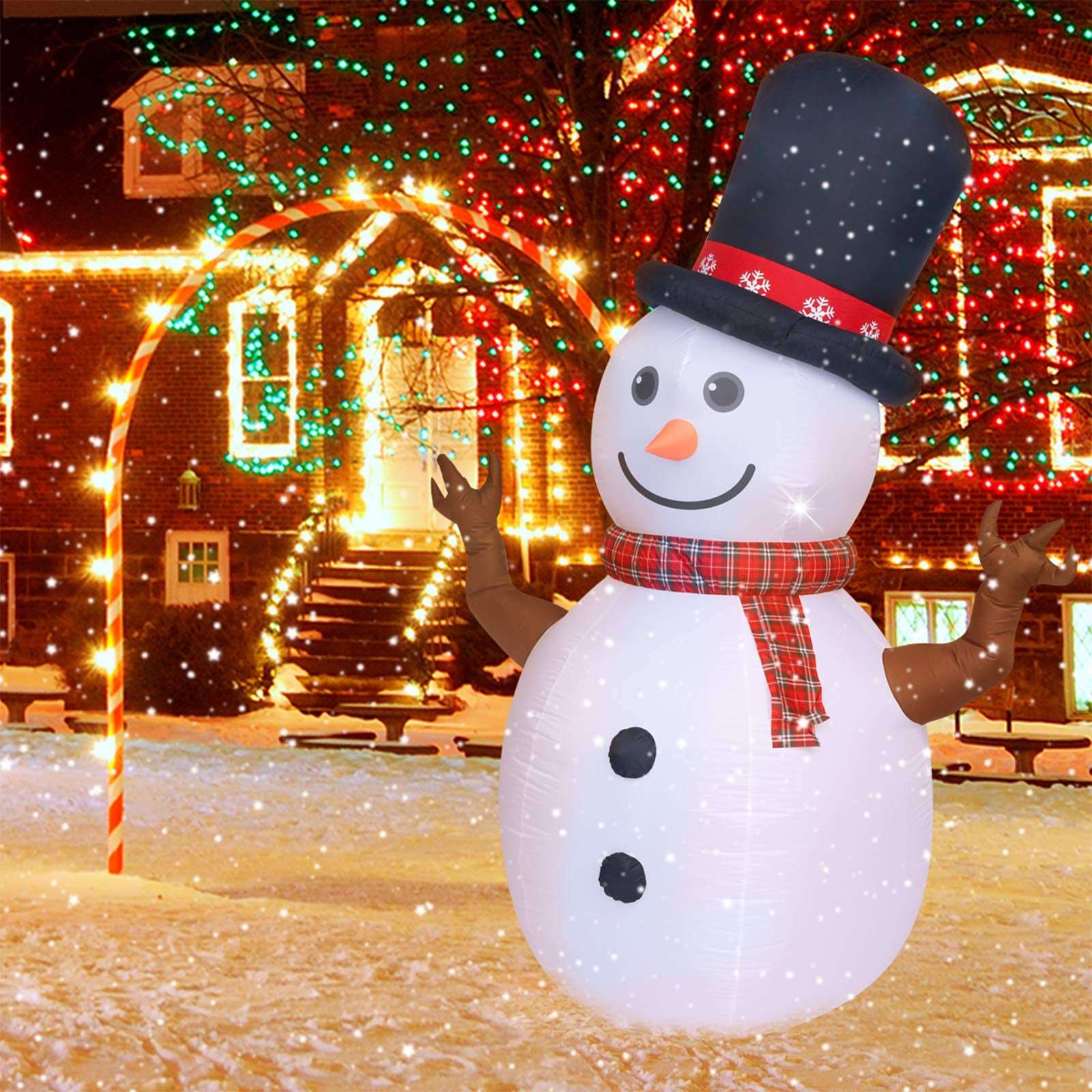 8ft Christmas Inflatable Decorations Rotating Snowman With Colored LED Built Lighted, Christmas Inflatable, Christmas Inflatable Decoration, Holiday Season Inflatable, Christmas inflatables, Christmas inflatables on Sale, Christmas inflatables 2022, Christmas inflatables lowes, Christmas inflatables wholesale