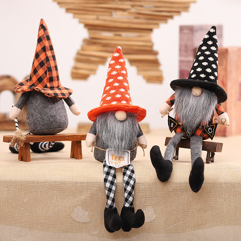 Fashion Witch Cloak Hat Faceless Long-legged Doll Decoration Ornaments