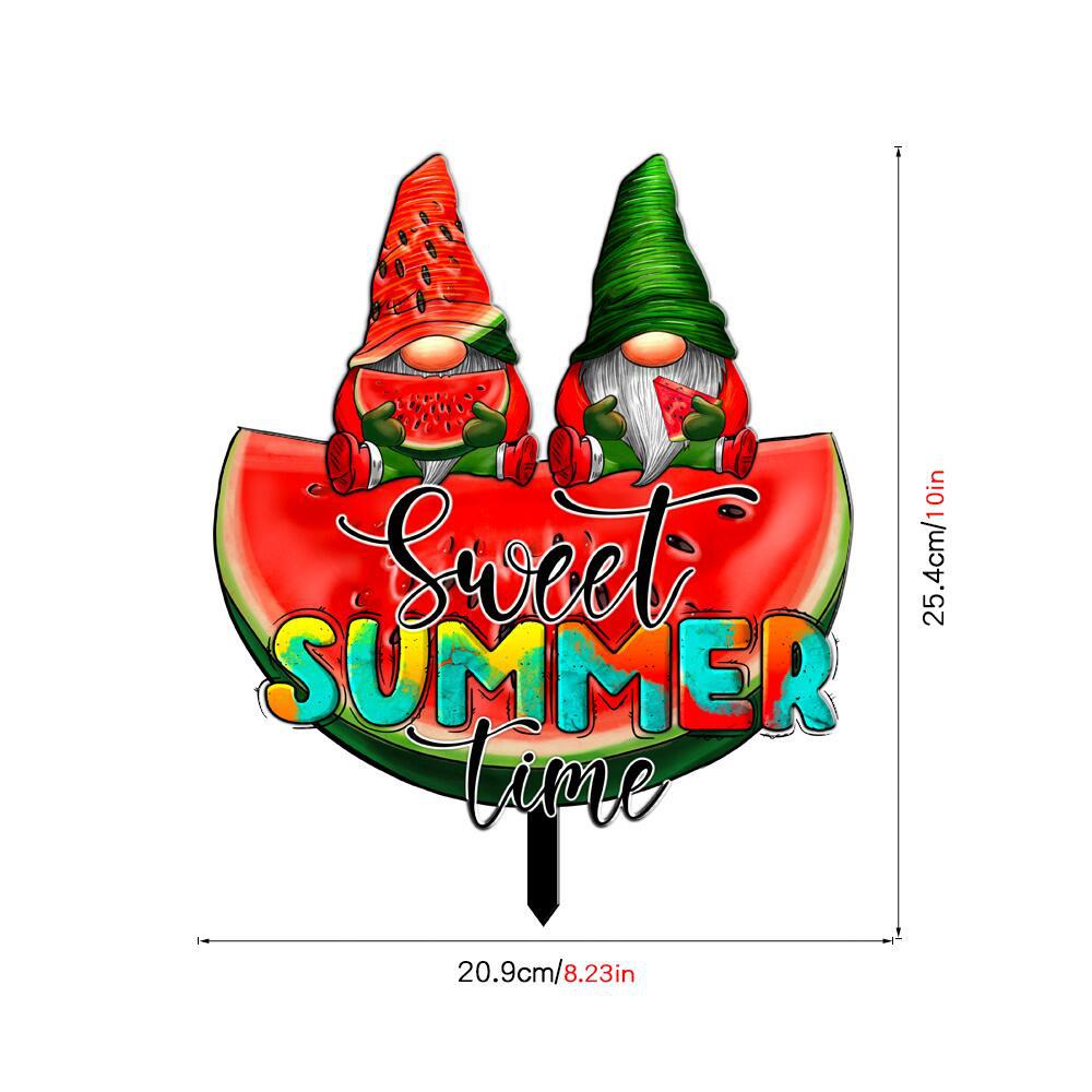 Household Fashion Acrylic Decorative Card, Summer Gnomes Wooden Garden Decoration Card