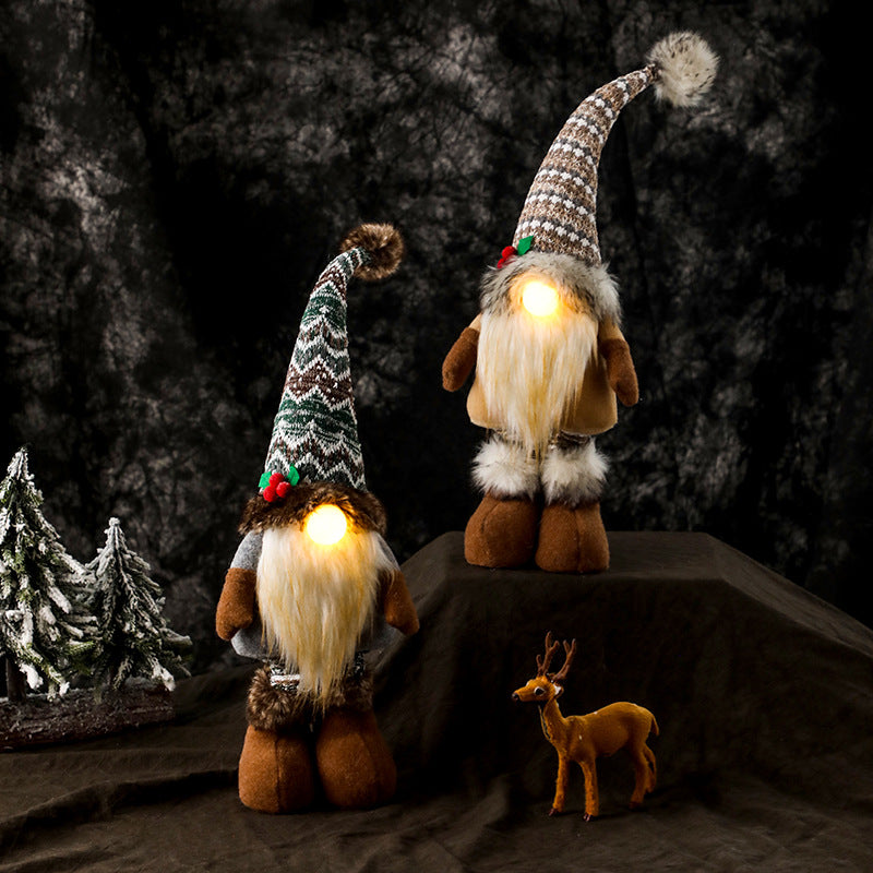 Plush Doll With Lamp For Old People In The Forest, Christmas Tree Decoration Plush Hair Ball Pendant, Glowing Knitting Doll Ornaments Cute Rudolph Faceless Plush Doll, Christmas Decoration Gnomes, Xmas Gnomes, Santa Gnomes, DIY gnomes, Gnome Christmas Tree, Nordic gnomes, Tomato Cage Gnomes, Plush Gnomes.