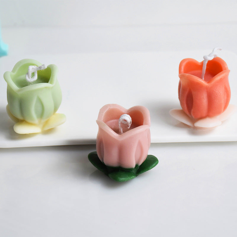 Tulip Candle Silicone Mold With Leaves, Silicone candle molds, Christmas tree candle molds, Halloween pumpkin candle molds, Easter egg candle molds, Animal candle molds, Sea creature candle molds, Fruit candle molds, Geometric candle molds, Abstract candle molds, DIY candle making molds,