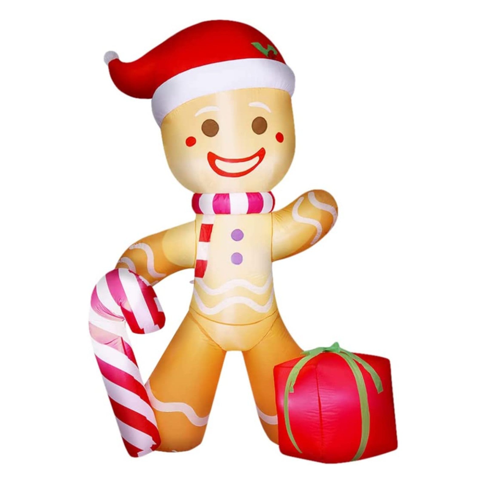 8FT Christmas Inflatable Decorations Gingerbread Man With Santa Hat Blow Up LED Lights, Christmas Inflatable, Christmas Inflatable Decoration, Holiday Season Inflatable, Christmas inflatables, Christmas inflatables on Sale, Christmas inflatables 2022, Christmas inflatables lowes, Christmas inflatables wholesale