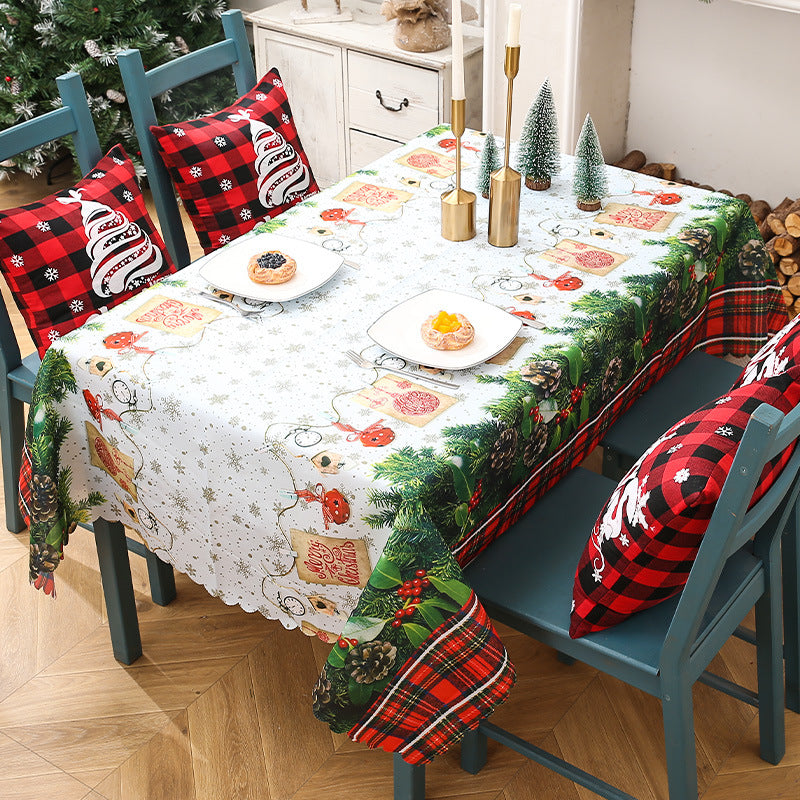 Creative Christmas Printed Tablecloth For Decoration, Outdoor and Indoor Christmas decorations Items, Christmas ornaments, Christmas tree decorations, salt dough ornaments, Christmas window decorations, cheap Christmas decorations, snowmen, and ornaments.