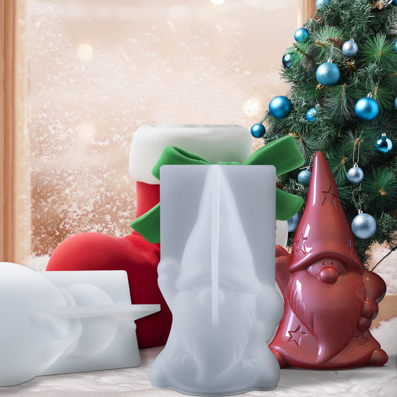 Santa Snowman DIY Crystal Epoxy Silicone Mould, Mold Christmas Gnomes Candle,