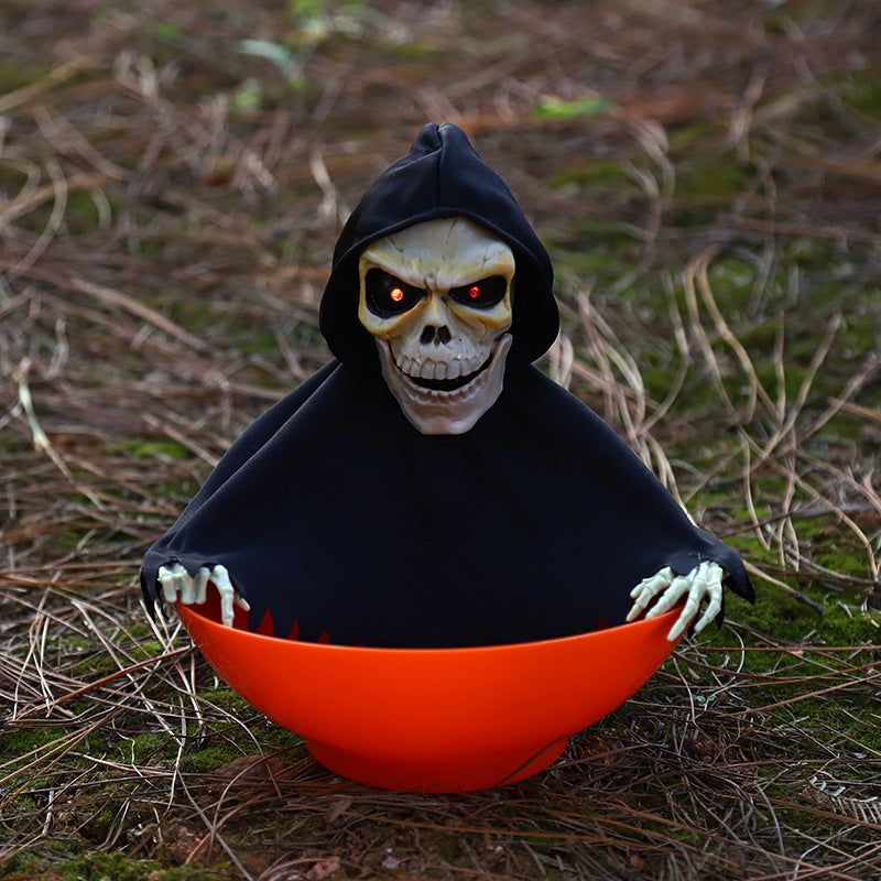 Tricky And Funny Fruit Plate Ghost Glow With Music, Halloween Decoration Items, Halloween Skull
