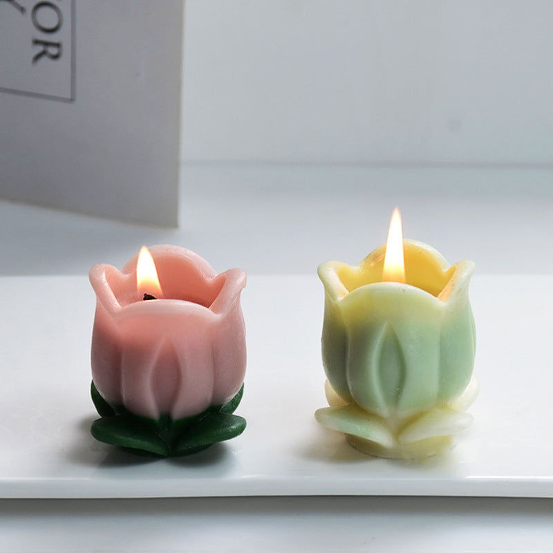 Tulip Candle Silicone Mold With Leaves, Silicone candle molds, Christmas tree candle molds, Halloween pumpkin candle molds, Easter egg candle molds, Animal candle molds, Sea creature candle molds, Fruit candle molds, Geometric candle molds, Abstract candle molds, DIY candle making molds,