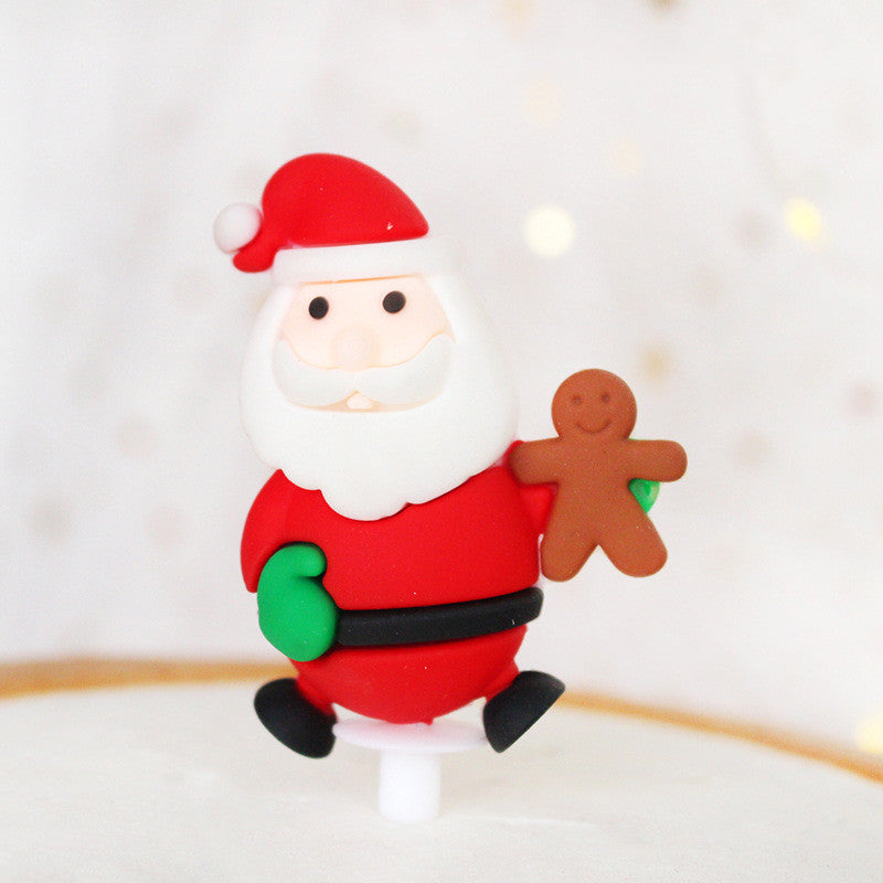 Soft Plastic Santa Claus Cake Inserts Plug-in