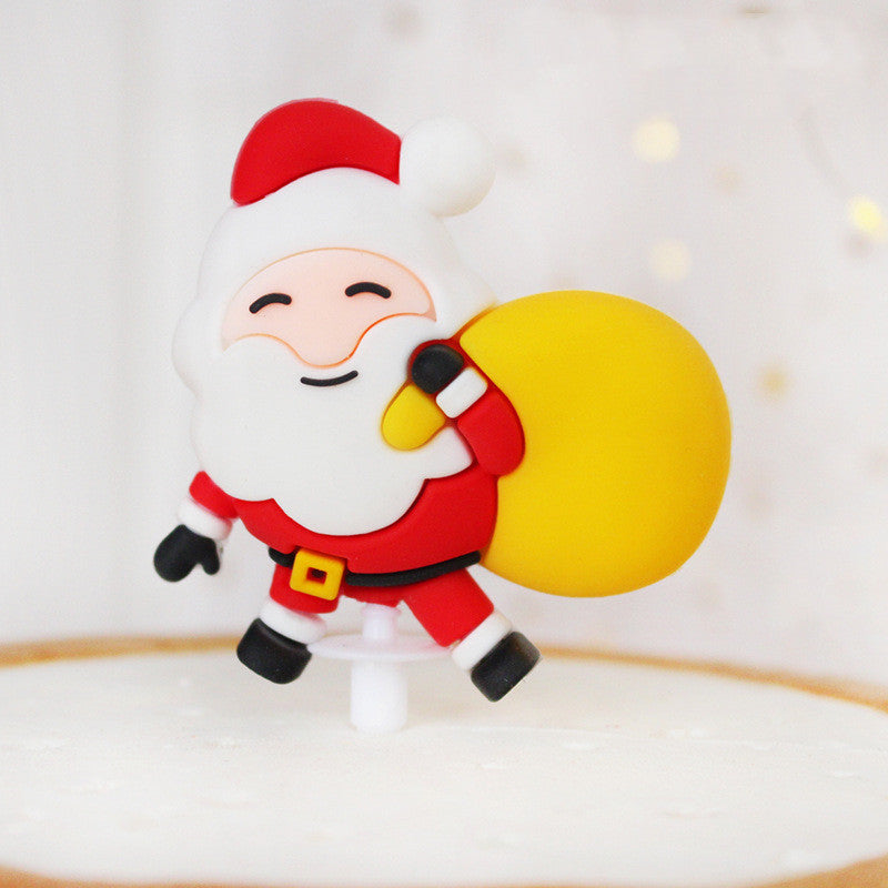 Soft Plastic Santa Claus Cake Inserts Plug-in