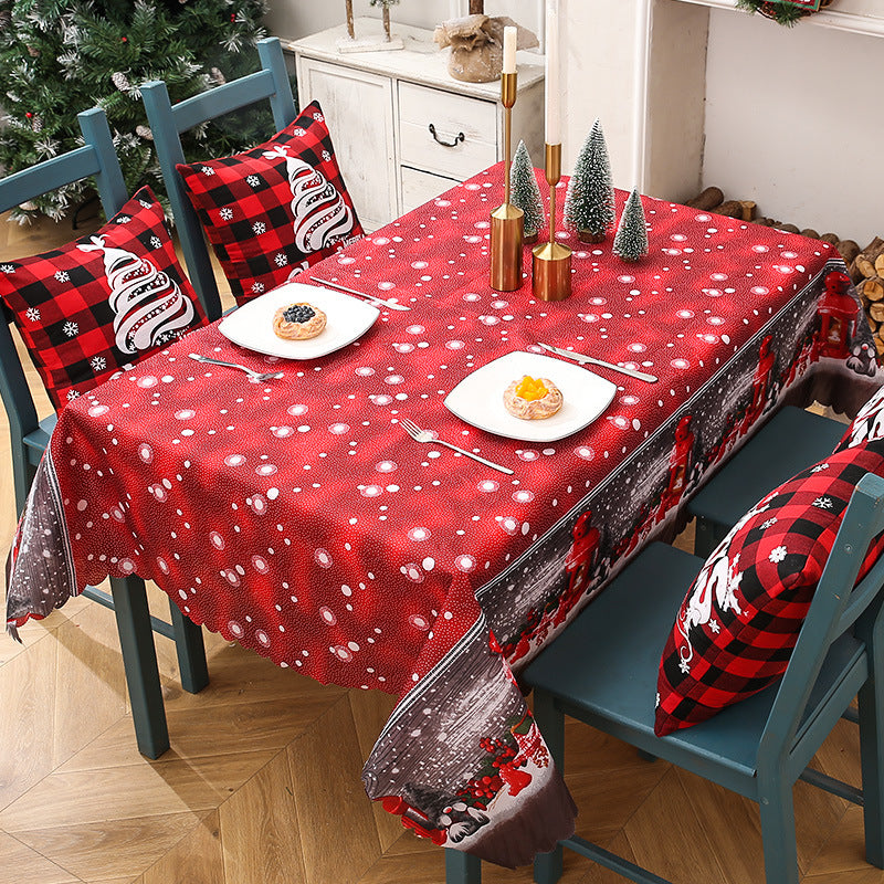 Creative Christmas Printed Tablecloth For Decoration, Outdoor and Indoor Christmas decorations Items, Christmas ornaments, Christmas tree decorations, salt dough ornaments, Christmas window decorations, cheap Christmas decorations, snowmen, and ornaments.