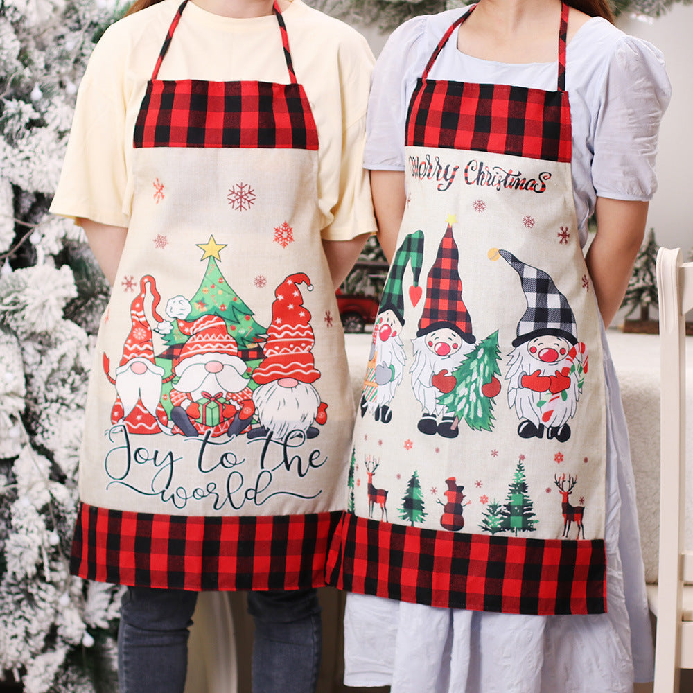 Christmas Decorations Three Forest People Doll Linen Apron, Outdoor and Indoor Christmas decorations Items, Christmas ornaments, Christmas tree decorations, salt dough ornaments, Christmas window decorations, cheap Christmas decorations, snowmen, and ornaments.