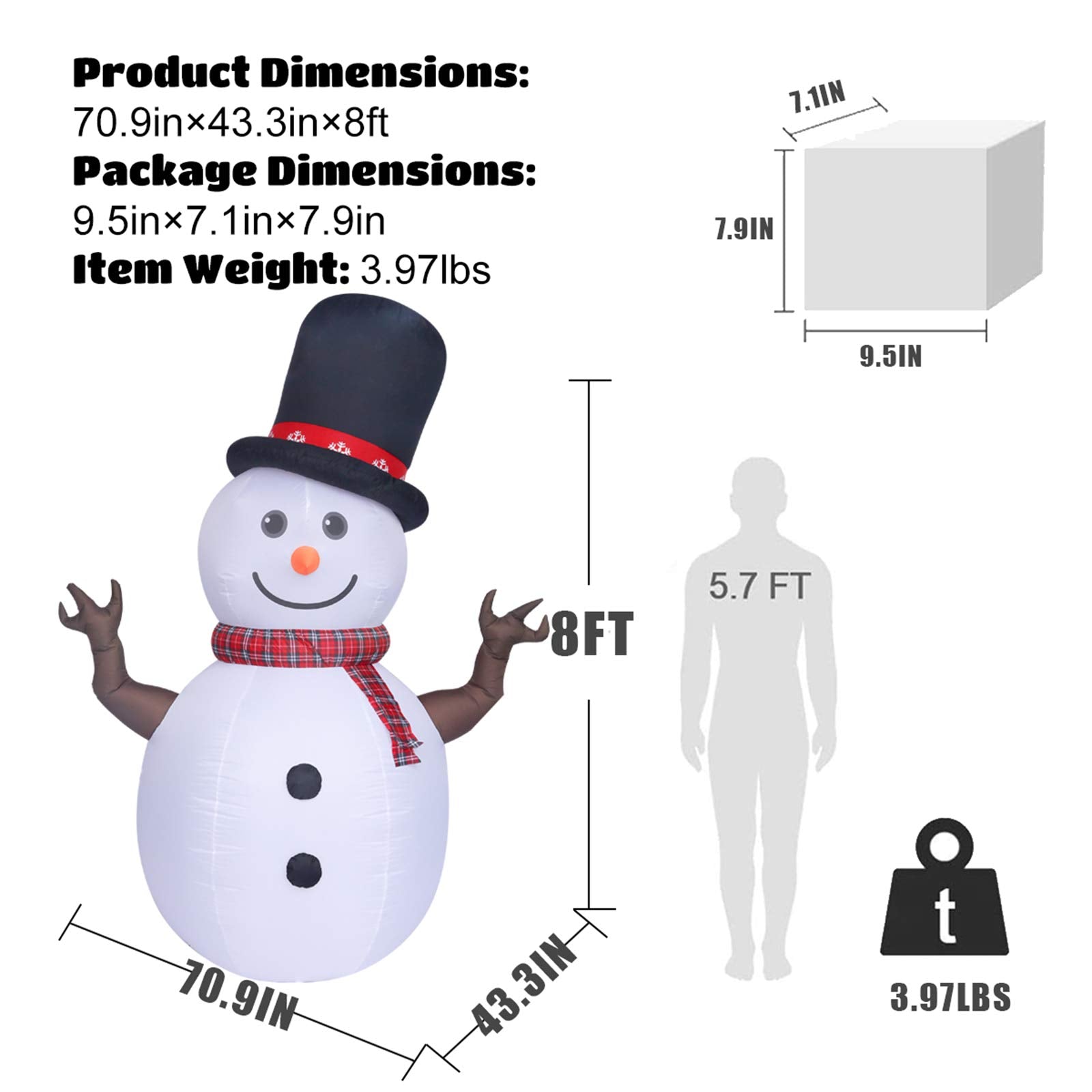 8ft Christmas Inflatable Decorations Rotating Snowman With Colored LED Built Lighted, Christmas Inflatable, Christmas Inflatable Decoration, Holiday Season Inflatable, Christmas inflatables, Christmas inflatables on Sale, Christmas inflatables 2022, Christmas inflatables lowes, Christmas inflatables wholesale