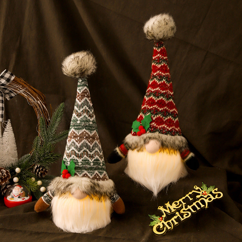 Glowing Knitting Doll Ornaments Cute Rudolph Faceless Plush Doll, Christmas Decoration Gnomes, Xmas Gnomes, Santa Gnomes, DIY gnomes, Gnome Christmas Tree, Nordic gnomes, Tomato Cage Gnomes, Plush Gnomes.