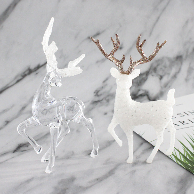 Glitter Christmas Elk Birthday Cake Decorative Ornaments