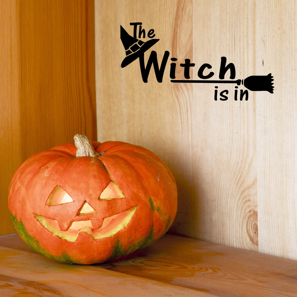 Witch Hat English Alphabet Halloween Wall Sticker