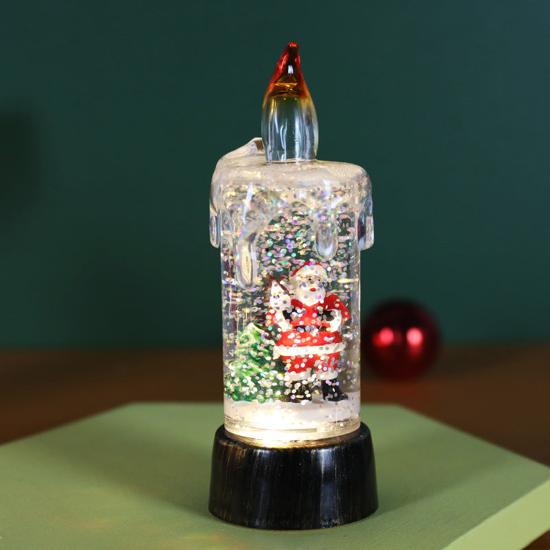 Christmas Decorations Candle Light Crystal Desktop Ornaments