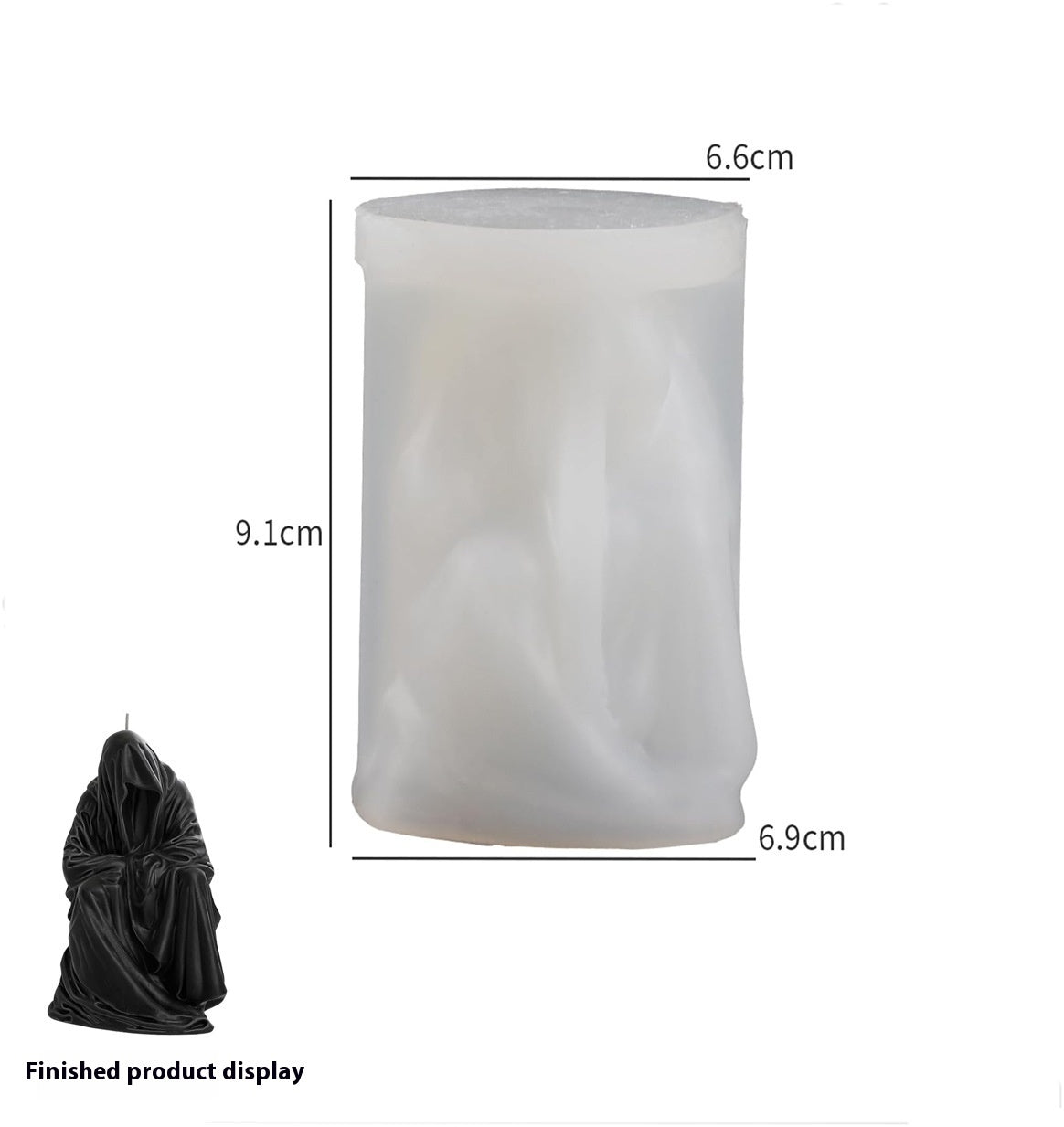 Black Skeleton Warrior Aromatherapy Candle Mould