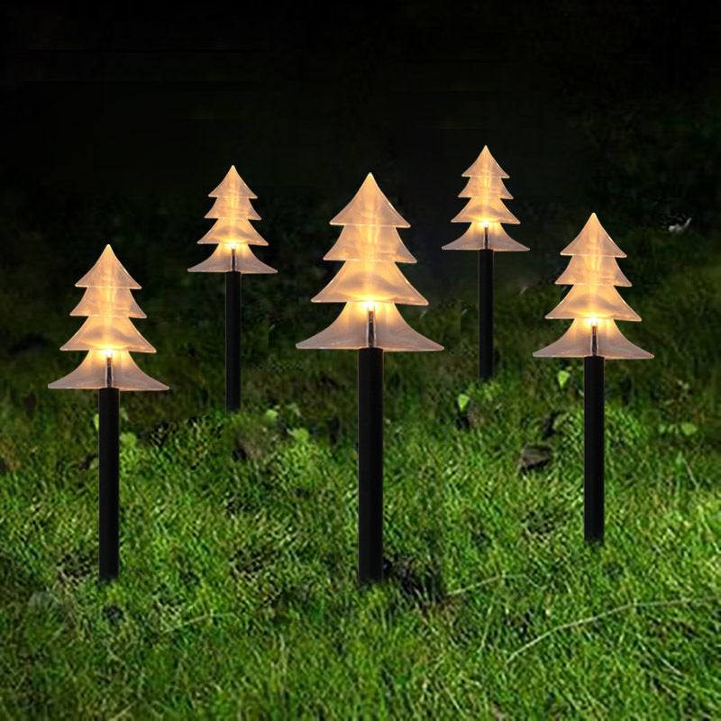 Led Solar Ground Lamp Courtyard Five-pointed Star Christmas Tree Snowflake Decorative Light, Christmas Outdoor Lights, christmas Decoration Lights