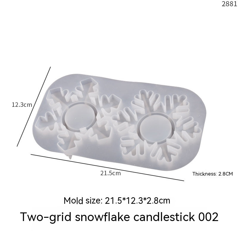 Epoxy Two-in-one Snowflake Aromatherapy Candle Silicone Mold