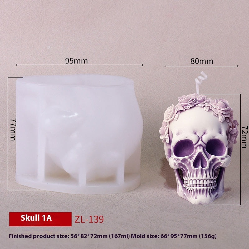 Rose Skull Aromatherapy Candle Mould