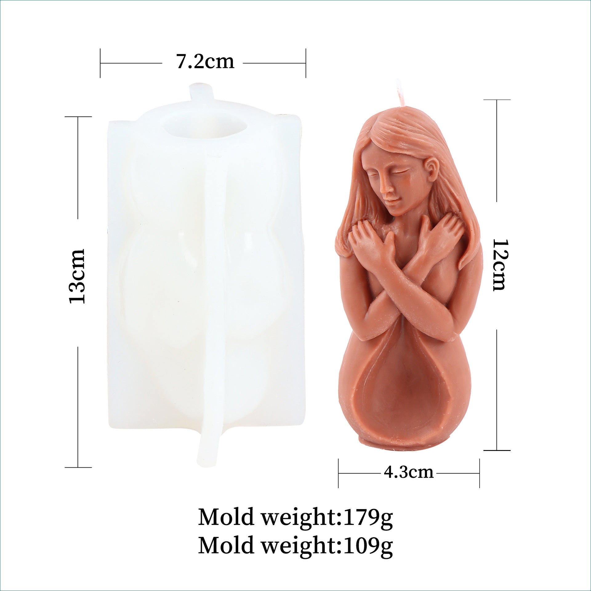 Half Body Gentle Woman Candle Silicone Mold, Geometric candle molds, Abstract candle molds, DIY candle making molds, Decognomes, Silicone candle molds, Candle Molds, Aromatherapy Candles, Scented Candle, 